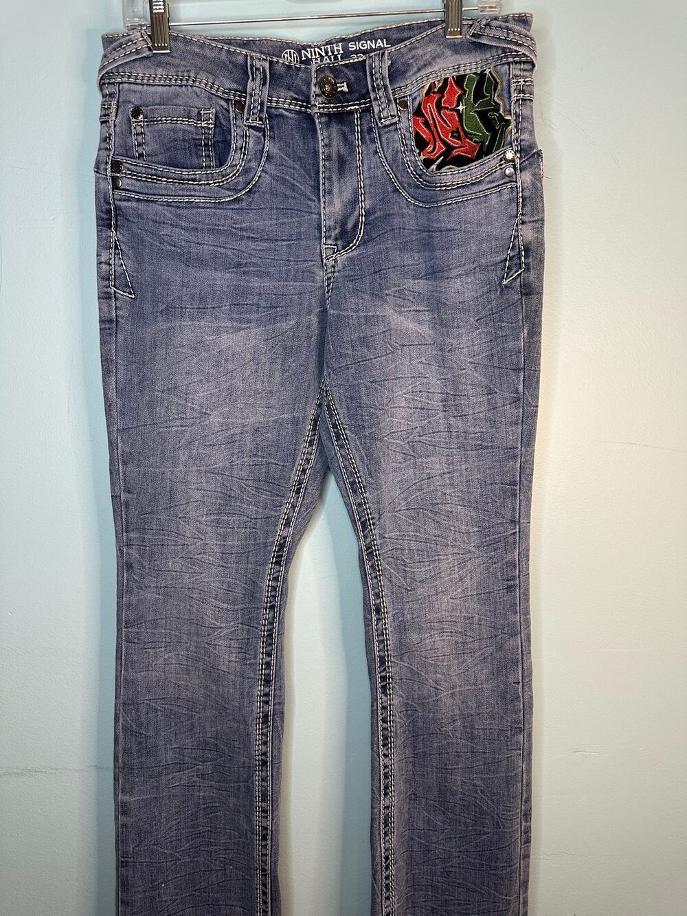 NINTH HALL AMBUSH Jeans Men's Eagle Snake Embroidered straight leg VTG Y2K 32/34